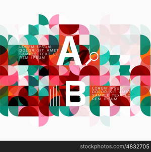 Modern geometric abstract background, circles on white. Vector template background for workflow layout, diagram, number options or web design