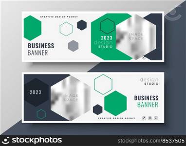 modern geometric business banners set template design