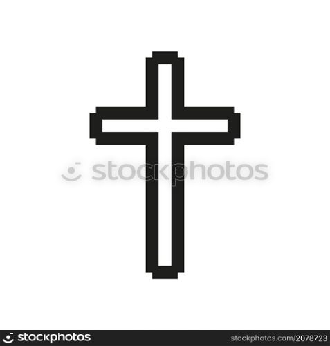 Modern geometric Christian cross icon. Flat isolated Christian vector illustration, biblical background.. Modern geometric Christian cross icon. Flat isolated Christian illustration
