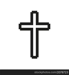 Modern geometric Christian cross icon. Flat isolated Christian vector illustration, biblical background.. Modern geometric Christian cross icon. Flat isolated Christian illustration