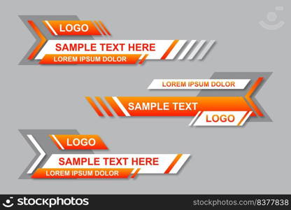 Modern geometric lower third banner template design. Colorful lower thirds set template vector. Modern, simple, clean design style