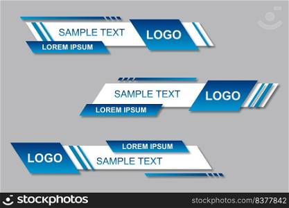 Modern geometric lower third banner template design. Colorful lower thirds set template vector. Modern, simple, clean design style