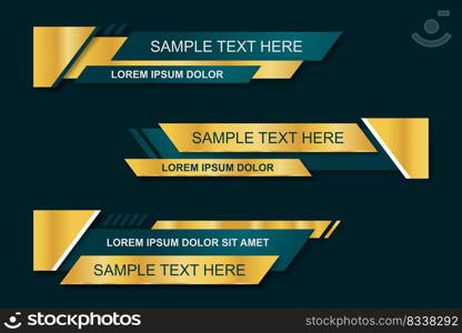 Modern geometric lower third banner template design. Colorful lower thirds set template vector. Vector illustration