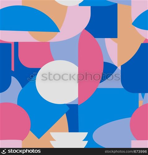 Modern geometric shapes seamless pattern. Creative abstract vector illustration. Contemporary geometry background. Modern geometric shapes seamless pattern. Creative abstract vector illustration.