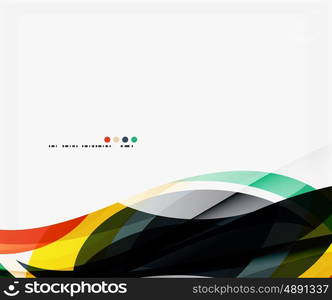 Modern geometric wavy shapes on light. Vector template background for workflow layout, diagram, number options or web design