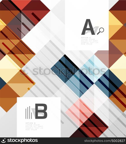 Modern geometrical abstract background, squares. Modern geometrical abstract background, squares with infographics sample text