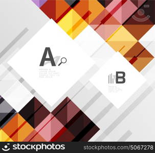 Modern geometrical abstract background, squares. Modern geometrical abstract background, squares with infographics sample text