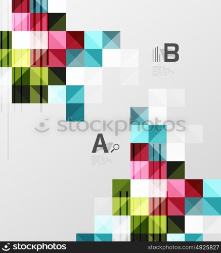 Modern geometrical square banner, minimalistic abstract background. Modern geometrical square banner, minimalistic abstract background with sample letter option infographics