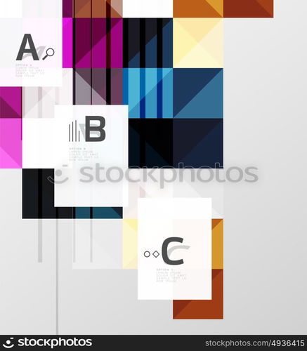 Modern geometrical square banner, minimalistic abstract background. Modern geometrical square banner, minimalistic abstract background with sample letter option infographics