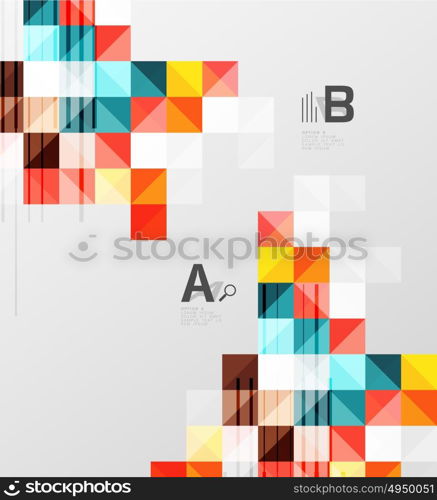 Modern geometrical square banner, minimalistic abstract background. Modern geometrical square banner, minimalistic abstract background with sample letter option infographics