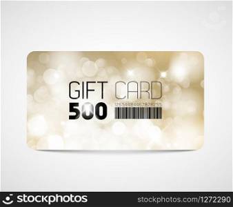 Modern gift card template - with golden flares and lights