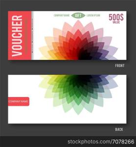 Modern Gift Voucher Template With Abstract Floral Background.