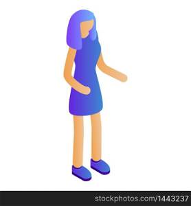 Modern girl icon. Isometric of modern girl vector icon for web design isolated on white background. Modern girl icon, isometric style