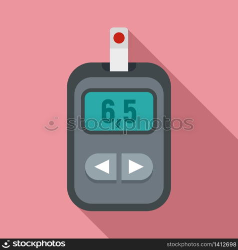 Modern glucometer icon. Flat illustration of modern glucometer vector icon for web design. Modern glucometer icon, flat style