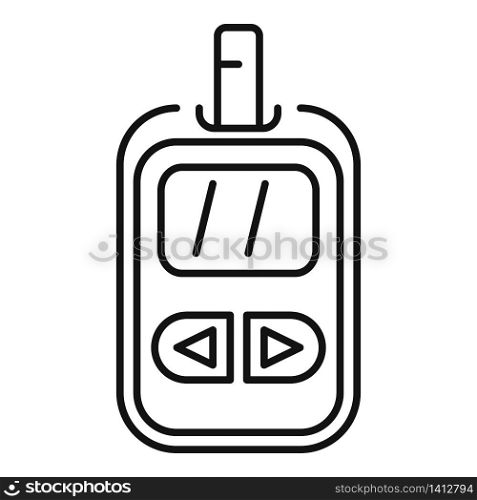 Modern glucometer icon. Outline modern glucometer vector icon for web design isolated on white background. Modern glucometer icon, outline style
