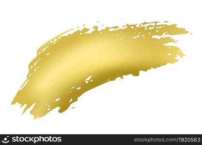 Modern Gold Liquid Curve Design Element Isolated on White Background. Creative Paintbrush Shape. Vector Fluid Brush Stroke.