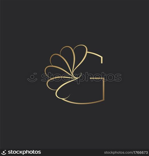 Modern Golden Luxury G Letter Logo, Elegant Alphabet Vector Nature Flower Style Design.