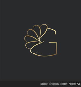 Modern Golden Luxury G Letter Logo, Elegant Alphabet Vector Nature Flower Style Design.