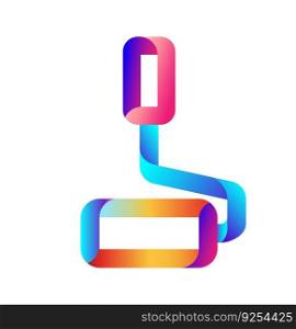 Modern gradient colorful logo. Vector paint roller design element. Neon coloured isolated icon.