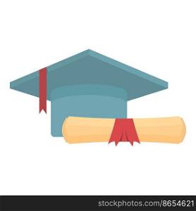 Modern graduation icon cartoon vector. Award certificate. Gift border. Modern graduation icon cartoon vector. Award certificate