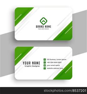 modern green and white business card design