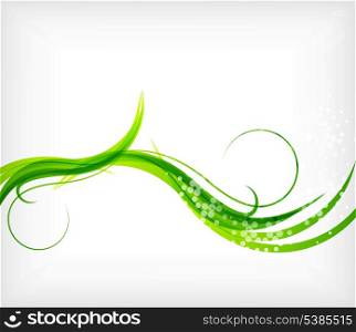 Modern green eco swirl abstraction