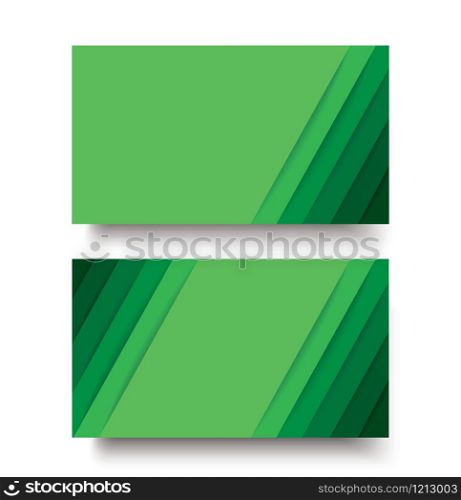 modern green lines double sided business card template vector eps10