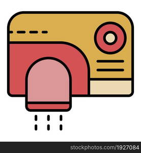 Modern hand dryer icon. Outline modern hand dryer vector icon color flat isolated. Modern hand dryer icon color outline vector