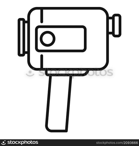Modern handle camcorder icon outline vector. Movie camera. Video camcorder. Modern handle camcorder icon outline vector. Movie camera