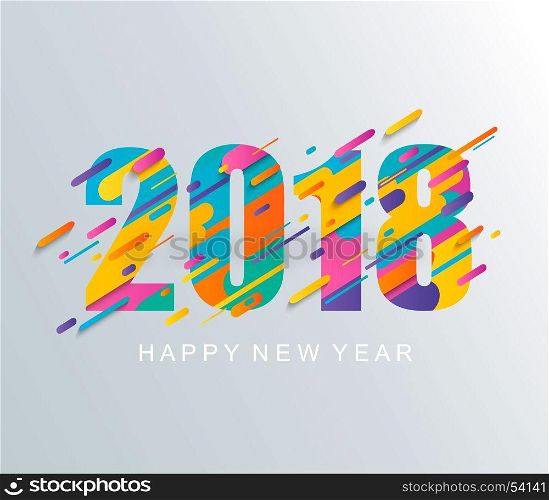 Modern Happy New Year 2018 design card.. Modern creative happy new year 2018 design card. Vector illustration.
