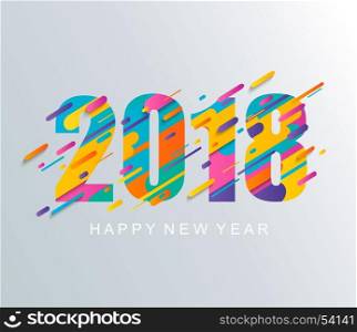 Modern Happy New Year 2018 design card.. Modern creative happy new year 2018 design card. Vector illustration.