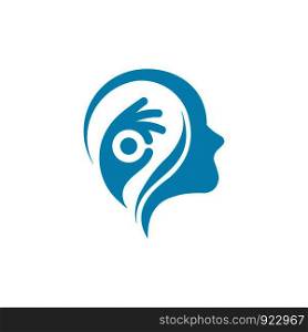Modern head logo of Psychology. Logo type in vector. Design concept. Brand company. Symbols for web, print, card