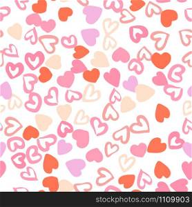 Modern hearts seamless pattern. 14 february wallpaper. Valentines Day backdrop. Wedding template. Design for fabric, textile print, wrapping paper, children textile. Vector illustration. Modern hearts seamless pattern. 14 february wallpaper. Valentines Day backdrop.