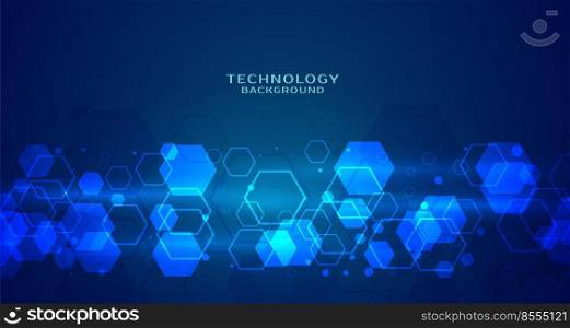 modern hexagonal technology blue background