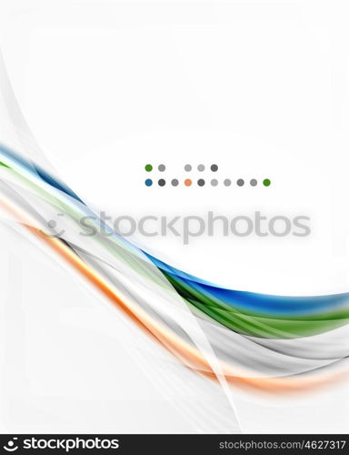 Modern hi-tech glossy glass wave, vector background