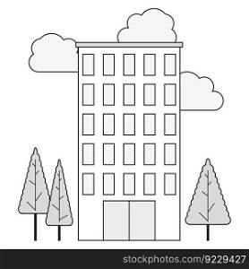 Modern high-rise building icon. Building, city. Vector illustration. Stock image.. Modern high-rise building icon. Building, city. Vector illustration.