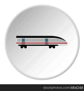 Modern high speed train icon in flat circle isolated vector illustration for web. Modern high speed train icon circle