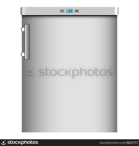 Modern home refrigerator icon. Realistic illustration of modern home refrigerator vector icon for web design isolated on white background. Modern home refrigerator icon, realistic style