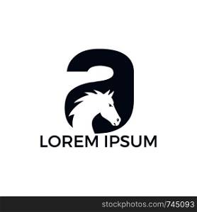 Modern horse and letter A logo design. Creative alphabet A and horse vector logo design template.