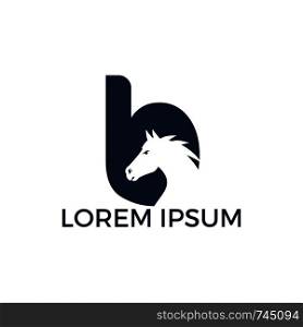 Modern horse and letter B logo design. Creative alphabet B and horse vector logo design template.