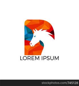Modern horse and letter D logo design. Creative alphabet D and horse vector logo design template.
