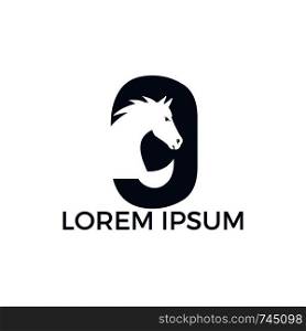 Modern horse and letter G logo design. Creative alphabet G and horse vector logo design template.
