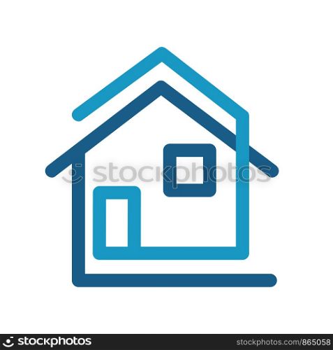 Modern house flat logo icon creative design, stock vector illustration