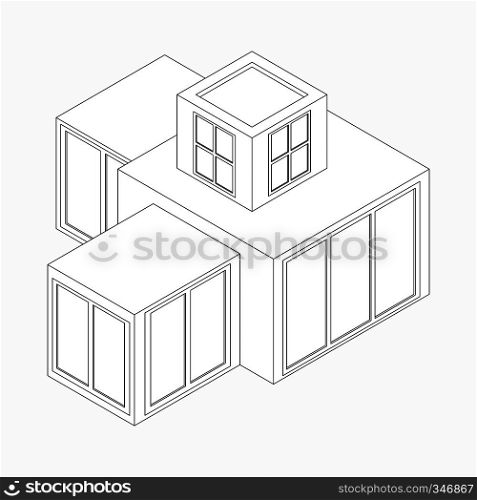 Modern house icon in isometric 3d style isolated on white background. Modern house icon, isometric 3d style