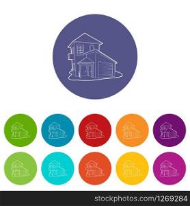 Modern house icon. Outline illustration of modern house vector icon for web. Modern house icon, outline style