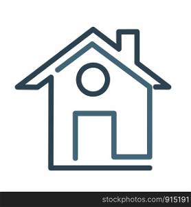 Modern house symbol icon, flat vector illustration