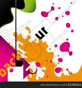 Modern illustrated background with abstract composition