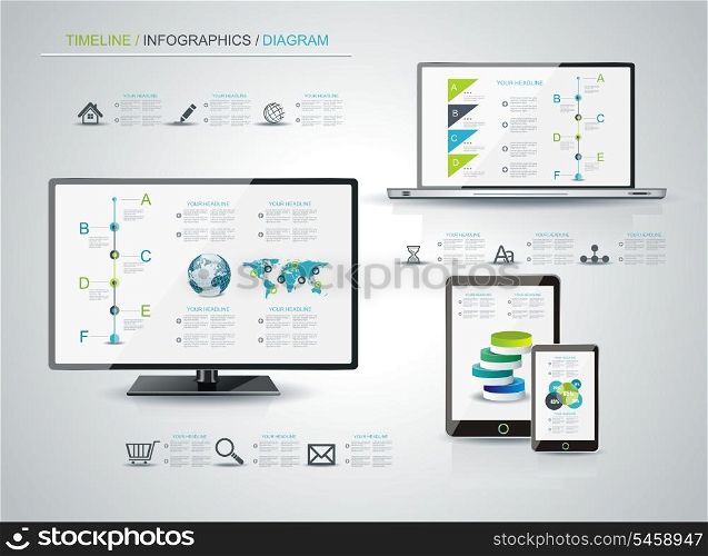 Modern infographic or webdesign concept, mobile shopping communication and delivery service.