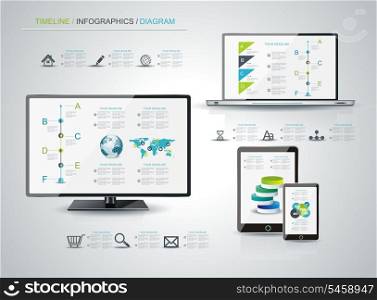 Modern infographic or webdesign concept, mobile shopping communication and delivery service.