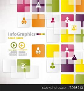 Modern infographic template for business design with background tiles